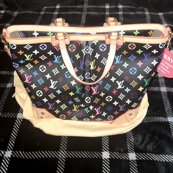 🌟Vintage UNUSED Louis Vuitton Sharleen GM Black Multicolor Murakami🌟 - Picture 14 of 16